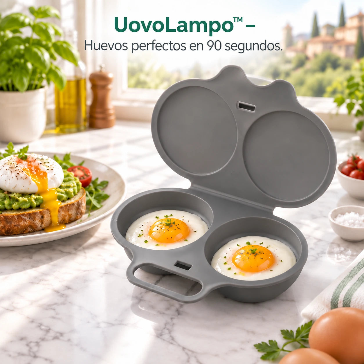 UovoLampo™ – Cocedor de huevos para microondas